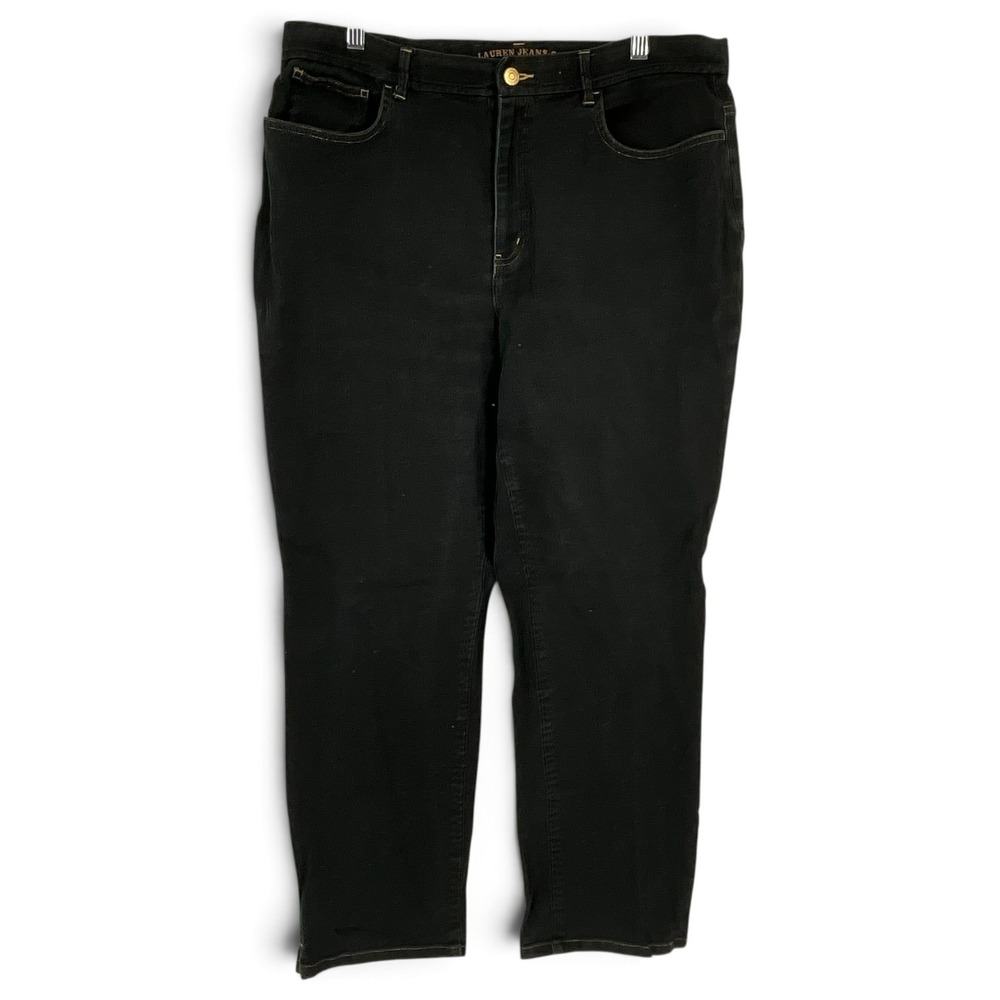Lauren Ralph Lauren Jeans Co Womens Black Straight Leg Jeans Size 14 Stretch